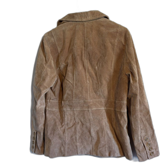 Vtg Wilsons Leather Women's Tan Brown Suede Blazer jacket size large cute 90s - Picture 7 of 10